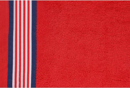 CASA COPENHAGEN He & She 2 Pieces Large Bath Sheet Set- American Blue + American Red, 550 GSM, Designed in Denmark Made of Soft Egyptian Cotton for Bathroom, Kitchen & Shower