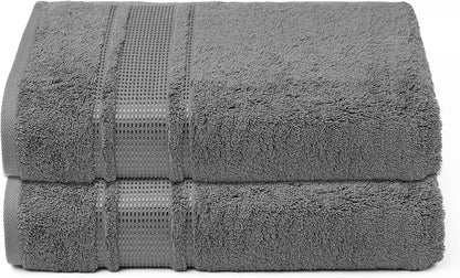 Melissa Linen, 2 Piece Hand Towel Set, 100% Turkish Cotton Face Hand Towels for Bathroom, 20 in x 35 in, Absorbent, Quick Dry, Durable and Soft, Spa and Hotel Quality, Dark Grey