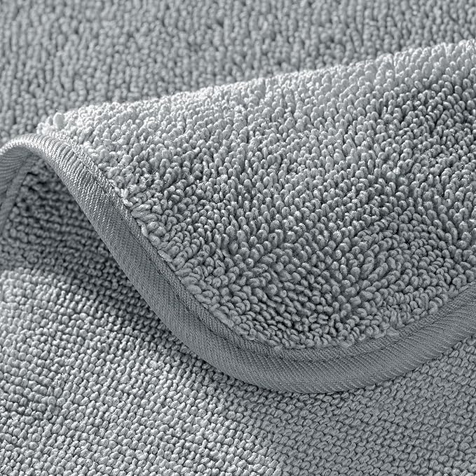 POLYTE Ring Spun Microfiber Oversize Quick Dry Lint Free Bath Towel, 60 x 30 in, Pack of 2 (Gray)