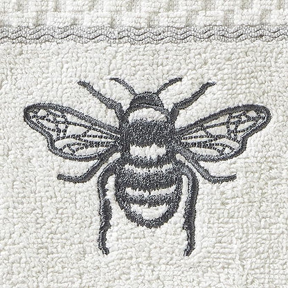 SKL Home Farmhouse Bee Hand Towel Set, White 16x25