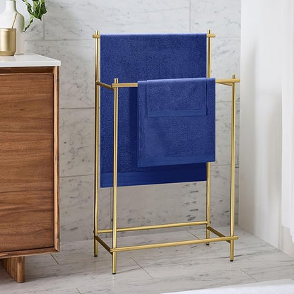 Ultra Soft 3 Pack Cotton Towel Set, Contains a Bath Towels 28x55 inch, a Hand Towels 16x24 inch & a Wash Coths 12x12 inch, Ideal Everyday use, Compact & Lightweight - Navy Blue, Medium