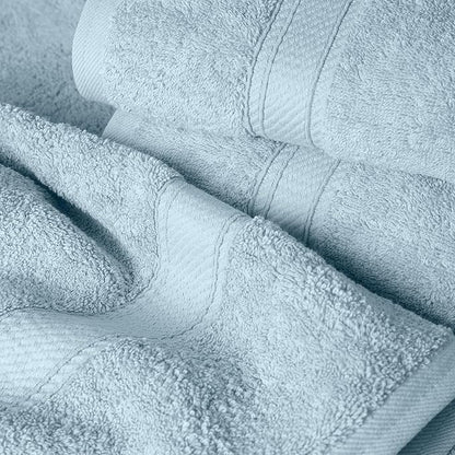 Superior Egyptian Cotton Pile 6 Piece Towel Set, Includes 2 Bath, 2 Hand, 2 Face Towels/Washcloths, Ultra Soft Luxury Towels, Thick Plush Essentials, Guest Bath, Spa, Hotel Bathroom, Light Blue
