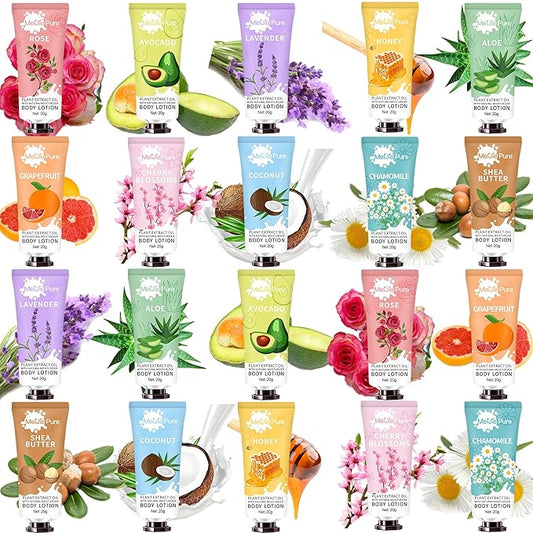 20 Pack Lotion for Women,Body Lotion for Dry Skin, Stocking Stuffers for Women,Christmas Gifts Bulk Gifts,Teacher Gifts,Body Cream Travel Size Natural Fragrance Body Moisturizer With Shea Butter