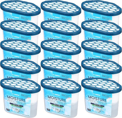Moisture Absorber Fresh Cotton 10.5 oz/300g | Removes Moisture, Damp & Humidity | Odor Absorber With Fresh Cotton Fragrance | Moisture Trap for Bathroom, Closet, Kitchen | Set of 15