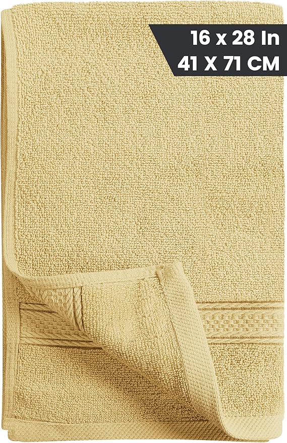 Utopia Towels 6 Pack Premium Hand Towels Set, 16 by 28 inches, 100% Ring Spun Cotton, Ultra Soft and Highly Absorbent 600GSM Towels for Bathroom, Gym, Shower, Hotel, and Spa, Beige