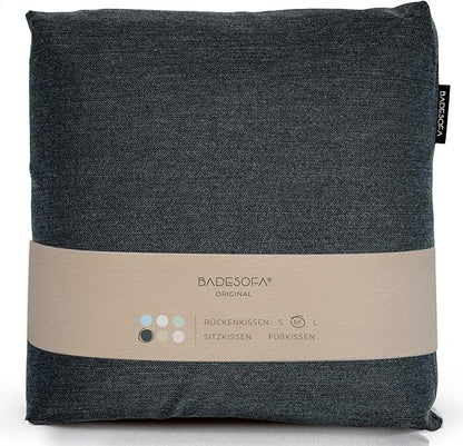 BADESOFA® Luxury Bath Pillow M - Lusciously Soft & Comfortable Tub Pillow for Bathtub - Washable & Quick-Drying Bath Back Pillow - Non-Slip Full Body Tub Pillow - Luxury Spa Cushion in Charcoal
