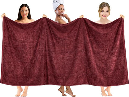 DAN RIVER Pack of 1 Bath Sheet 40x80 Inches, Jumbo Bath Towels, Soft and Absorbent Extra Large Towels - Pomegranate