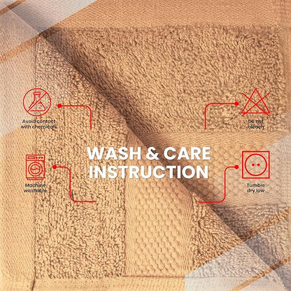 Infinitee Xclusives Beige Hand Towels for Bathroom - Set of 6 (16x28 inches) 600 GSM, 100% Cotton Ultra Soft, Quick Drying, Hotel Quality Hand Towel Set (Cosmic Sand)