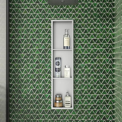 Stainless Steel Shower Niche 8"×36" with 3-Tier Shelves Brushed No Tiled Needed Niche Shower for Bathroom Wall Recessed Shower Shelf for Storage