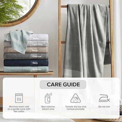 Comfort Spaces Turkish Bathroom Towel Set 6 Piece Luxury Bath Towel Set 2 Hand Towel for Bathroom 2 Washcloth 2 Large Bath Towel Sets Long Staple Ultra-Soft Quick Dry Towel Set Charcoal