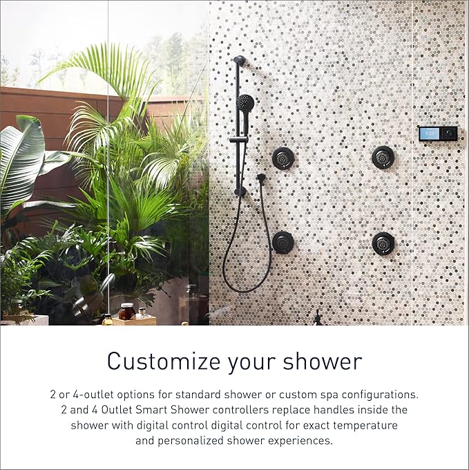 Moen Terra Beige Smart Shower 2-Outlet Digital Water System Controller for Thermostatic Shower Valve, TS3302TB