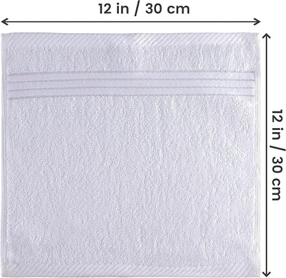 Utopia Towels 12 Pack Premium Wash Cloths Set, 12 by 12 Inches, 100% Cotton Ring Spun, Highly Absorbent and Soft Feel Washcloths for Bathroom, Spa, Gym, and Face, White