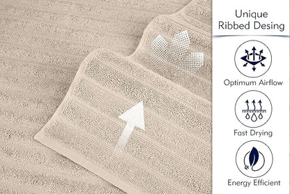 Classic Turkish Towels CTT Premium 2 Pack Bath Towels Set, Made with 100% Turkish Cotton, Spa & Hotel, Quick Drying Towels, Absorbent & Comfy | 27"x54" (Almond Beige)