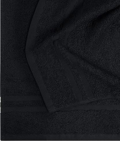 Utopia Towels Cotton Bleach Proof Salon Towel 16 by 27 inches, Bleach Safe Gym 100% Cotton Hand Towel, 12 Pack, Black