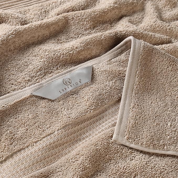 Superior Egyptian Cotton 9-Piece Towel Set, Assorted Towels for Home Bathroom, Guest Bath Decor Essentials, Includes 3 Bath, 3 Hand, 3 Face Towels/Washcloths, Quick Dry, Absorbent - Taupe