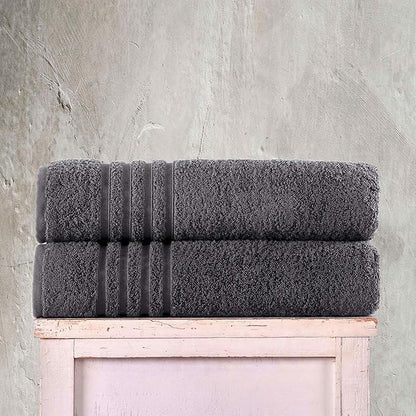 Hawmam Linen Jumbo Large Bath Sheets Towels 2 Pack Soft and Absorbent, Premium Quality 100% Cotton Towels (Cool Grey, Bath Sheet)