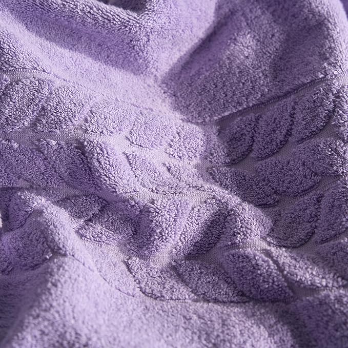 BAGNO MILANO Organic Turkish Cotton Bath Towels, Luxury Jacquard Collection, Certified Organic Highly Absorbent, Soft-Plush Towel Set (Lilac, 2 Pcs Bath Towel Set)