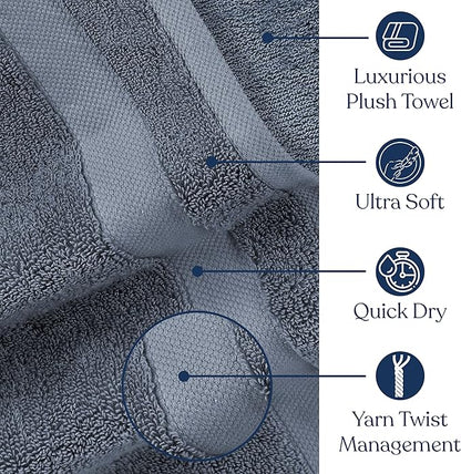 Delara Organic Cotton Luxuriously Plush Hand Towel Pack of 2 | GOTS & OEKO-TEX Certified | Premium Hotel Quality Towels | Feather Touch Technology|650 GSM Long Staple|Soft, Quick Dry & Ultra-Absorbent