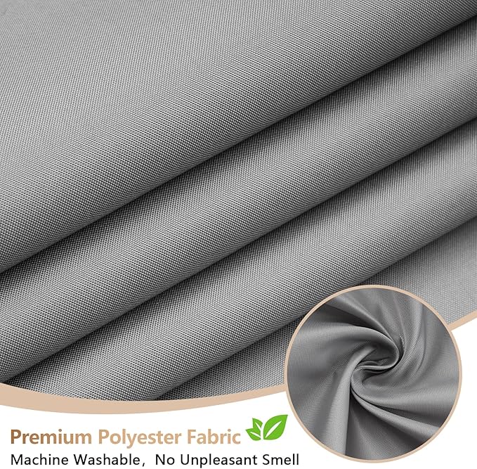 Light Grey Fabric Shower Curtain Liner with 3 Large Magnets, 72 x 72 inch Waterproof Cloth Shower Liner Washable, Neutral Gray Bathroom Shower Curtain for Hotel