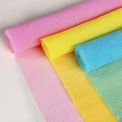 ARCH&M Exfoliating Washcloth 12 Pack Back Scrubber for Shower Towel Body Scrubber Microabrasion Sponge Japanese Bath Wash Korean Beauty Wash Cloth Loofah Exfoliating Scrubber Peach Purple Pink