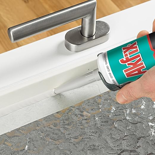 Akfix 100E RTV Translucent Silicone Caulk (24x10.1 fl.oz.)- 100% Waterproof Silicone Sealant for Kitchen and Bathroom, Shower, Bathtub, Toilet, Sink, Window & Door, No Discoloring |Translucent 24 Pack
