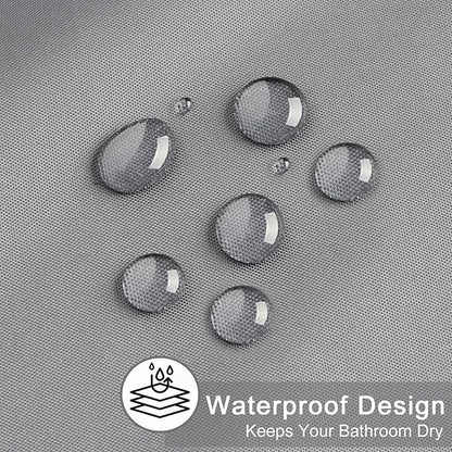 AooHome 96 inch Extra Long Shower Curtain Liner, Polyester Bathroom Curtain for Hotel with Hooks, Waterproof, Weighted Hem, Light Gray, 72 Width x 96 Height inch
