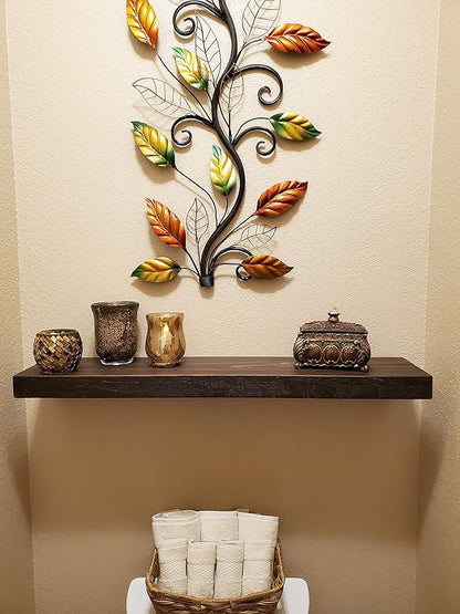 joelsantiques 36 Inch Wooden Floating Shelves for Wall - 36x10x2 in - Made of Natural Wood - Long Heavy Duty Rustic Wall Shelves for Bedroom - Perfect for Living Room, Kitchen - Mocha