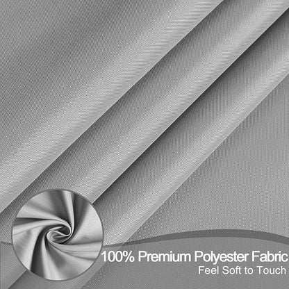 AooHome 96 inch Extra Long Shower Curtain Liner, Polyester Bathroom Curtain for Hotel with Hooks, Waterproof, Weighted Hem, Light Gray, 72 Width x 96 Height inch