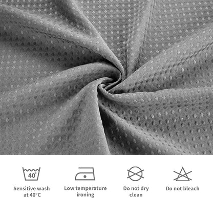 LaCyan 3 in 1 Waterproof Waffle Weave Shower Curtain and Clear Liner Set with 12 Stainless Steel Hooks Double Sided for Bathroom 72 Inches Heavy Duty Polyester Fabric Shower Curtains 72x72