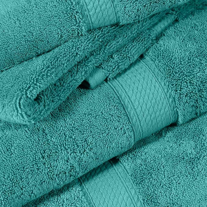Superior Egyptian Cotton Pile 6 Piece Towel Set, Includes 2 Bath, 2 Hand, 2 Face Towels/Washcloths, Ultra Soft Luxury Towels, Thick Plush Essentials, Guest Bath, Spa, Hotel Bathroom, Turquoise