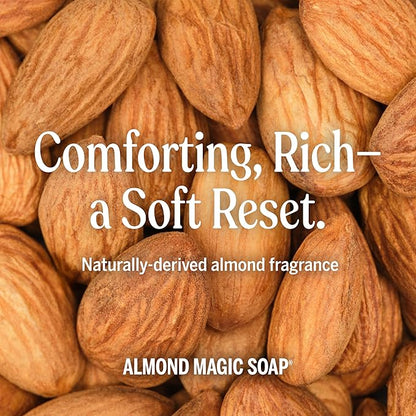 Dr. Bronner's Pure-Castile Magic Soap Liquid- Made with Regenerative Organic Certified Oils- For Body, Face, Hair, Dishes, Laundry, Vegan Bath Soaps for Men & Women, Non-GMO- Almond, 32oz + Refill
