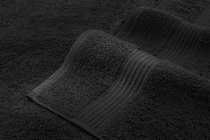 American Veteran Towel, 100% Cotton Turkish 6 Piece Towel Set, Luxury Towels Set of 6 for Bathroom Essentials, 2 Bath Towels 2 Hand Towels 2 Washcloths, Black