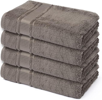 Melissa Linen - Fingertip Towels 4 Pack, 100% Turkish Cotton, Small Hand Towels for Body and Face, 12 x 18 in, Soft and Absorbent, Quick Dry, (Brown Fingertip Towels)