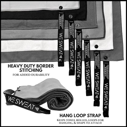 We Sweat’s (6 Pack) Microfiber Gym Towels, Silver ION Odor-Free Absorbent Fiber, Fast Drying Men & Women Workout Gear for Body Sweat, Towels, Sports Exercise Fitness Gear