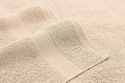 American Veteran Towel, 100% Cotton Turkish Bath Towels for Bathroom 4 Pack, 27x54 Extra Large Premium Soft Drying Bathroom Towels, Beige