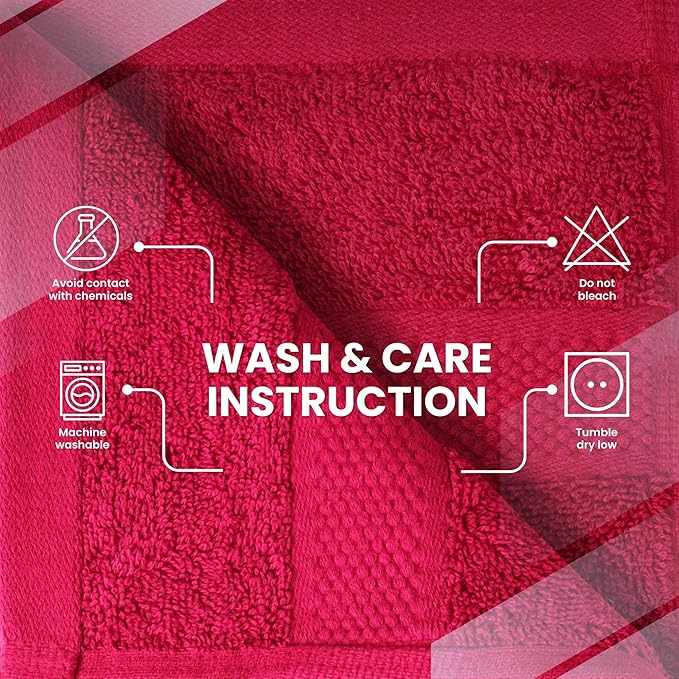 Infinitee Xclusives Luxury Wash Cloths for Showering [13x13] – 100% Cotton Washcloths [Pack of 4], Soft and Absorbent Face Towels for Bathroom Wash Clothes, Gym, and Spa (Burgundy)