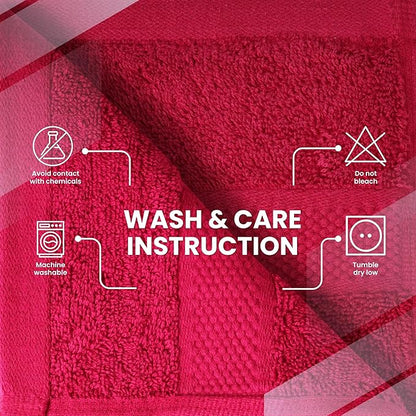 Infinitee Xclusives Luxury Wash Cloths for Showering [13x13] – 100% Cotton Washcloths [Pack of 4], Soft and Absorbent Face Towels for Bathroom Wash Clothes, Gym, and Spa (Burgundy)