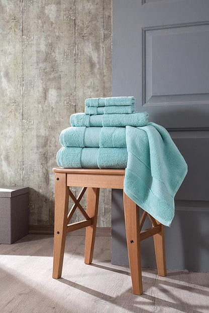 BAGNO MILANO Turkish Towels, Ultra Soft, Plush Luxury Turkih Cotton Bath Towels, Quick Dry Towel Set Made in Turkey (Mint Green, 2 Pcs Bath Towel Set)