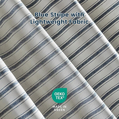 SLEEP ZONE Shower Curtain Liner, Waffle Shower Curtains for Bathroom, Heavy Duty Thick Fabric Shower Curtains - 285GSM Luxury Weighted Polyester Bath Curtain, 72" × 72" (Blue)