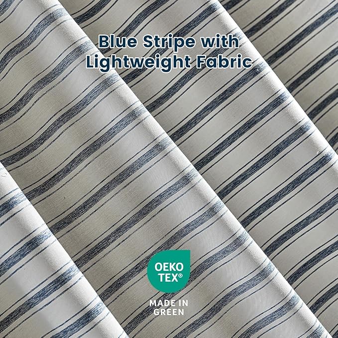 SLEEP ZONE Shower Curtain Liner, Waffle Shower Curtains for Bathroom, Heavy Duty Thick Fabric Shower Curtains - 285GSM Luxury Weighted Polyester Bath Curtain, 72" × 74" (Blue)