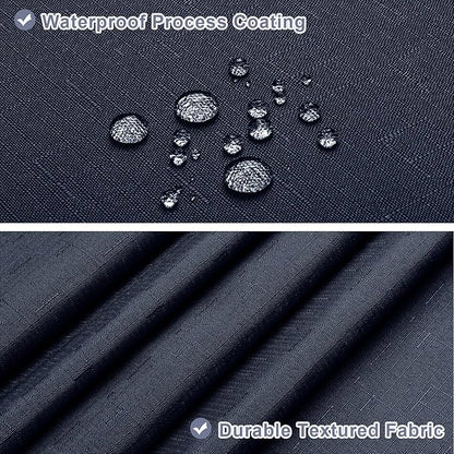 MitoVilla 3 in 1 Shower Curtain Set, Navy Blue Boho Farmhouse Linen Textured Bath Curtain and Clear PEVA Liner Set with 12 Double Sided Steel Hooks, Waterproof Fabric Hotel Bathroom Curtain - 72x72