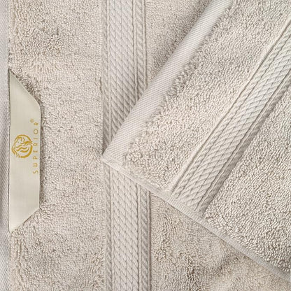 BLUENILEMILLS Madison Egyptian Cotton Towels, Towel Set for Bathroom, Shower, Hotel, Plush, 800 GSM, Highly Absorbent and Ultra-Soft Towels, Bath Essentials, 8 Piece Assorted Towel Set, Stone