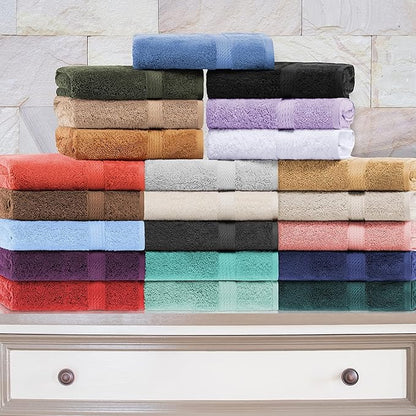 Superior Egyptian Cotton Pile Bath Sheet Set of 2, Ultra Soft Luxury Towels, Thick Plush Essentials, Absorbent Heavyweight, Guest Bath, Hotel, Spa, Home Bathroom, Shower Basics, Tea Rose