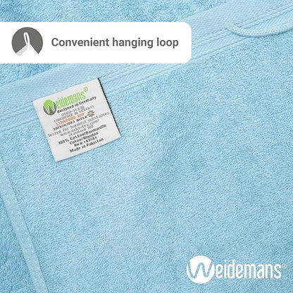 100% Cotton Washcloths Set 13” x 13” | Sky Blue Towels | Set of 12 Ultra Soft and Highly Absorbent Washcloths Sets for Bathroom, Gym, Hotel, Spa | Machine Washable Face Towel