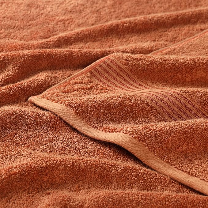Superior Egyptian Cotton Bath Towel Set, Home Bathroom Towels, Master, Guest Bath, Decor Essentials, Quick Dry, Absorbent, Large Body Towels, Spa, Hotel, Resort, Adult, Kids, Set of 2, Caramel Brown