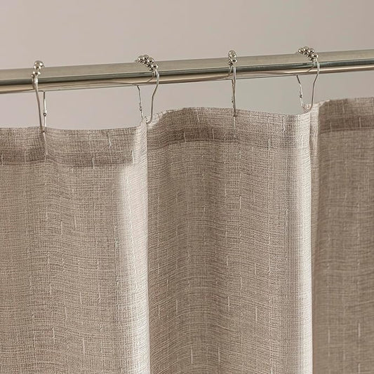 SLEEP ZONE Beige Shower Curtain Waterproof Curtains for Bathroom Decor Bathtub Geometric Shower Curtain 72" × 72"