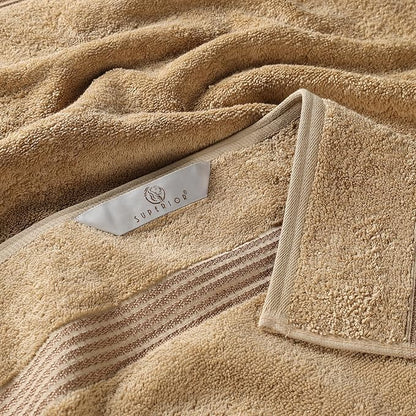 Superior Egyptian Cotton 6-Piece Towel Set, Bathroom Essentials, Towels For Bathroom, Apartment, Airbnb, Guest Bath, Face, Hand, Bath Towels, Washcloths, Absorbent, Fast Drying, Toast