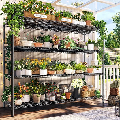 REIBII 60" W Storage Shelves 2878LBS Metal Shelving Unit with Wheels Heavy Duty Garage Shelving Adjustable Wire Shelves for Pantry,Kitchen,Garage,Basement,Business,Warehouse,School,60”W ×24”D×65.3”H