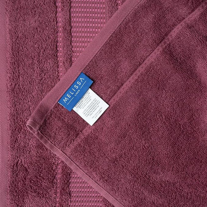 Melissa Linen Hand Towels, Set of 2, 100% Turkish Cotton Face Hand Towels for Bathroom, 20 in x 35 in, Absorbent, Quick Dry, Spa and Hotel Quality Bathroom Towels, Dark Reddish Purple
