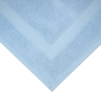 Bumble Towels Bliss Luxury 2 Pack Banded Bath Mats - 22" x 34" - Premium Quality Bath Mat Set - 1000 GSM - Soft Combed Cotton, Absorbent (Sky Blue)
